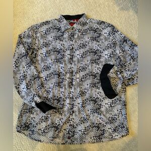 Men's Black and White Patterned Jacket